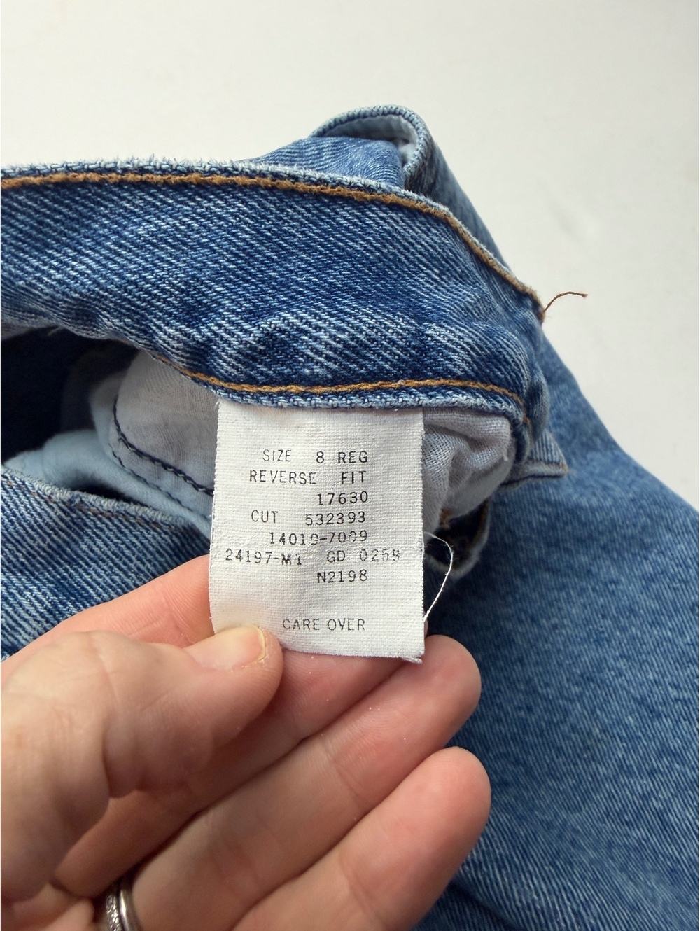 Vintage 90s Gap Reverse Fit High Rise Tapered Blue Mom Jeans Cotton Denim Size 8 - Picture 7 of 10